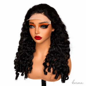 Anchored | Burmese Curly 4×4 HD Closure Human Hair Blend Lace Front Wig