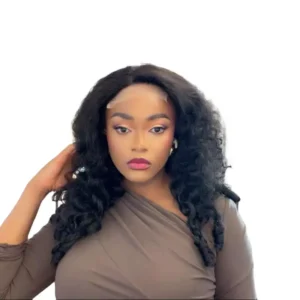 Anchored | Burmese Curly 4×4 HD Closure Human Hair Blend Wig | Glueless Heat Resistant Wear &Go Wig