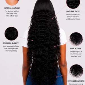 Cover My Shame - 32" Deep Wave Long Egg Curl Loose Wave Luxury Human hair blend Lace Front Wig