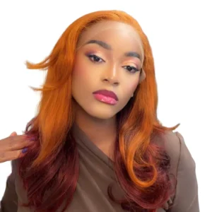 Flourish Female Human Hair Blend Wig, 13×4 HD Lace Body Wave Cut Blend, Glueless Wear & Go Layered Synthetic Lace Front Style